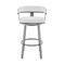 Armen Living Cohen 30" Bar Height Swivel Bar Stool in Silver Finish with White Faux Leather 721535761999 - alternate 3
